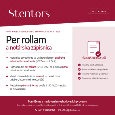 Rozhodnutie per rollam a not&aacute;rske osvedčenie priebehu valn&eacute;ho zhromaždenia spoločnosti s ručen&iacute;m obmedzen&yacute;m